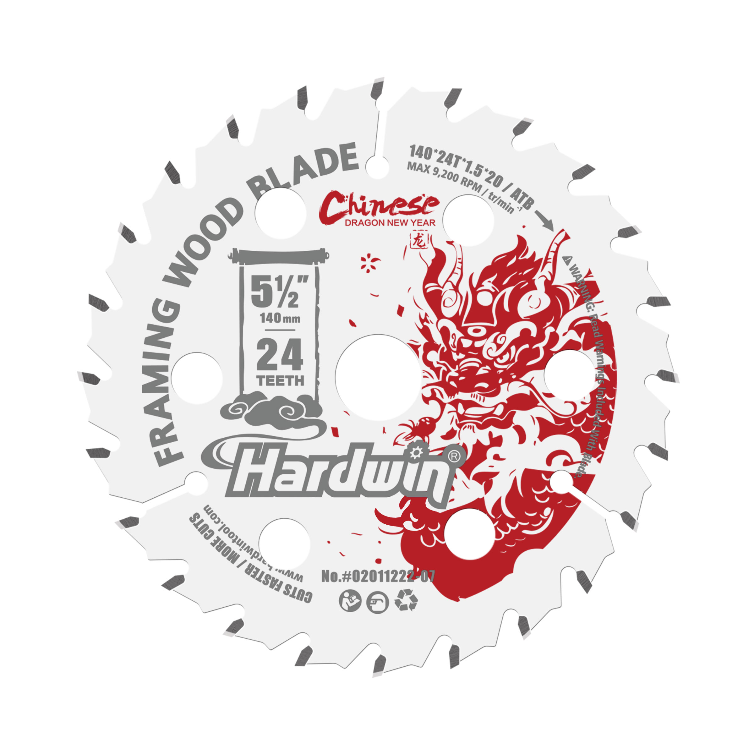 Hardwin Circular Saw Blade for Wood Cutting（Chinese Dragon Print）